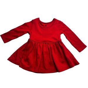 Finn + Emma Red Organic Cotton Long Sleeve Dress 3-6 Months